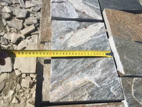 Плитка пилёная златолит Уральский для цоколя, отмостки купить в Кудымкаре